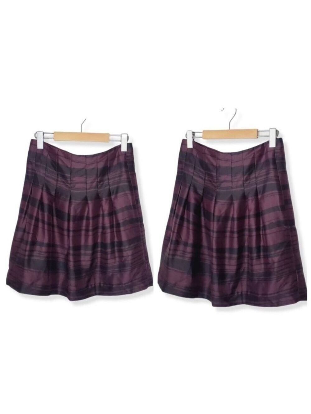 BANANA Republic 100% Silk Black & Merlot print Abstract Skirt, size 2